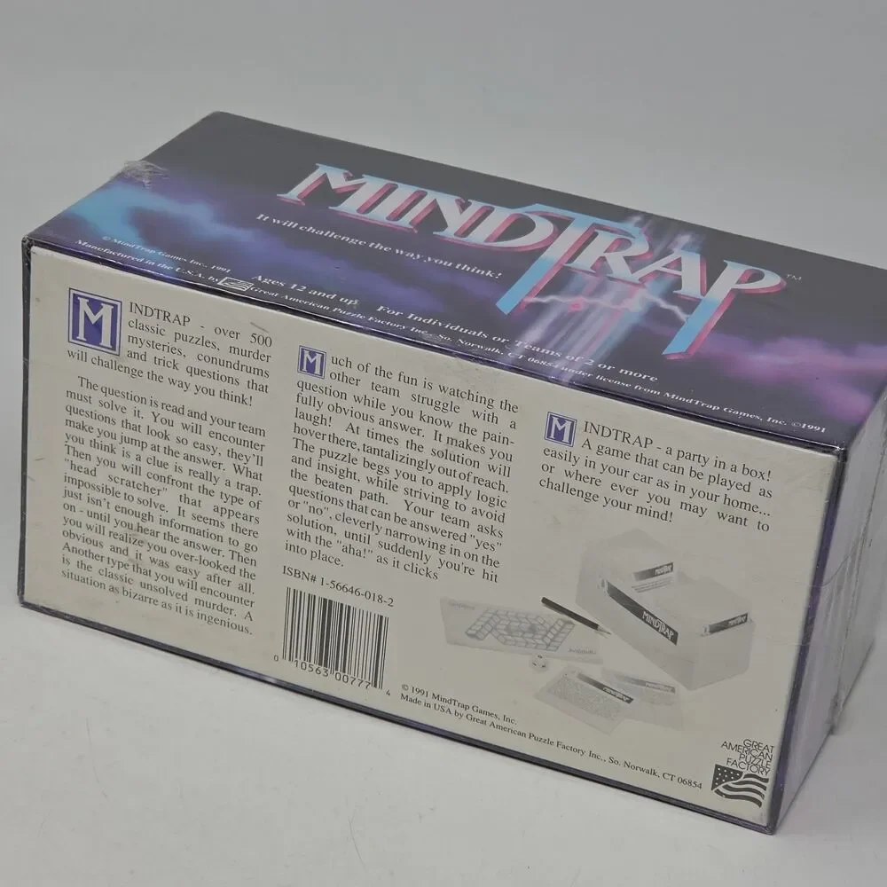Mindtrap Game - Original 1991 Vintage Family Card Game Sealed